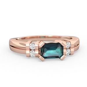 Alexandrite Art Deco East-West 14K Rose Gold ring R2590