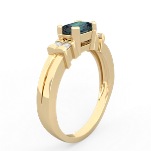 Alexandrite Art Deco East-West 14K Yellow Gold ring R2590