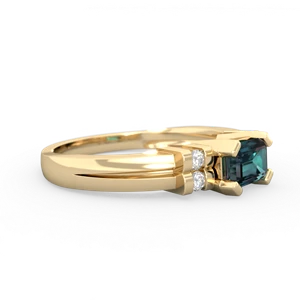 Alexandrite Art Deco East-West 14K Yellow Gold ring R2590