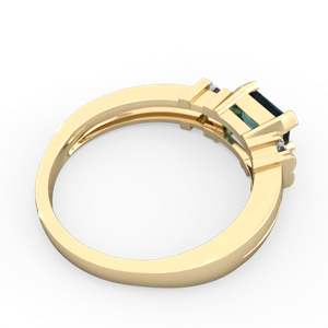 Alexandrite Art Deco East-West 14K Yellow Gold ring R2590