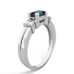 Alexandrite Art Deco East-West 14K White Gold ring R2590