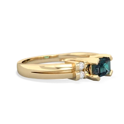 Alexandrite Art Deco East-West 14K Yellow Gold ring R2590