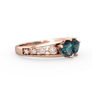 Alexandrite Heart To Heart 14K Rose Gold ring R3342