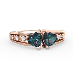 Alexandrite Heart To Heart 14K Rose Gold ring R3342