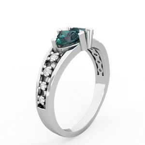 Alexandrite Heart To Heart 14K White Gold ring R3342
