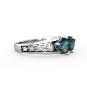 Alexandrite Heart To Heart 14K White Gold ring R3342