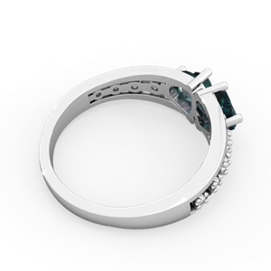 Alexandrite Heart To Heart 14K White Gold ring R3342