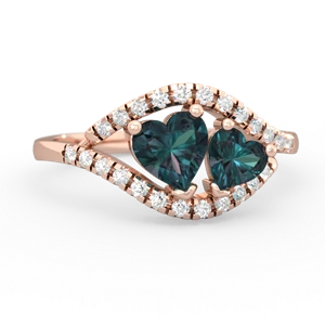 Alexandrite Mother And Child 14K Rose Gold ring R3010