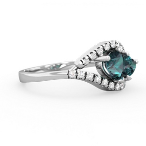 Alexandrite Mother And Child 14K White Gold ring R3010