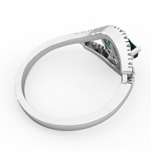 Alexandrite Mother And Child 14K White Gold ring R3010