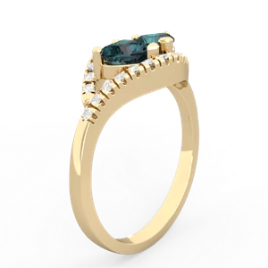 Alexandrite Mother And Child 14K Yellow Gold ring R3010