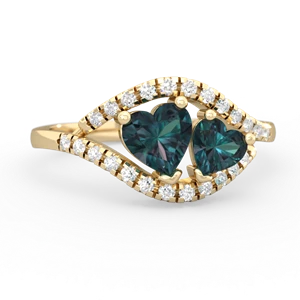 Alexandrite Mother And Child 14K Yellow Gold ring R3010