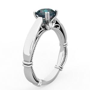 Alexandrite Renaissance 14K White Gold ring R27806RD