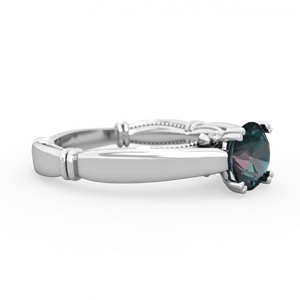 Alexandrite Renaissance 14K White Gold ring R27806RD
