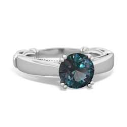 Alexandrite Renaissance 14K White Gold ring R27806RD