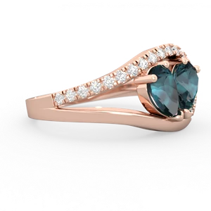 Alexandrite Nestled Heart Keepsake 14K Rose Gold ring R5650