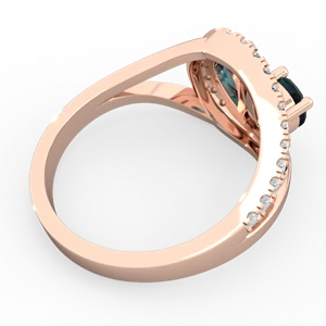 Alexandrite Nestled Heart Keepsake 14K Rose Gold ring R5650