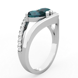 Alexandrite Nestled Heart Keepsake 14K White Gold ring R5650