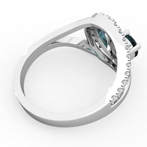 Alexandrite Nestled Heart Keepsake 14K White Gold ring R5650