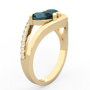 Alexandrite Nestled Heart Keepsake 14K Yellow Gold ring R5650