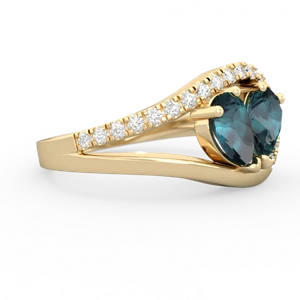 Alexandrite Nestled Heart Keepsake 14K Yellow Gold ring R5650