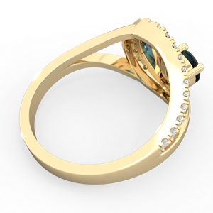 Alexandrite Nestled Heart Keepsake 14K Yellow Gold ring R5650