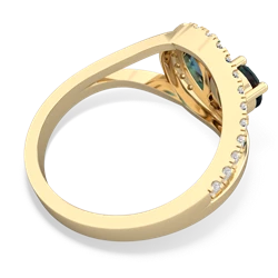 Alexandrite Nestled Heart Keepsake 14K Yellow Gold ring R5650