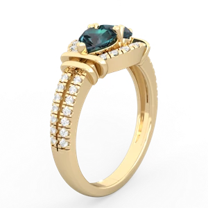 Alexandrite Art-Deco Keepsake 14K Yellow Gold ring R5630