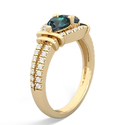 Alexandrite Art-Deco Keepsake 14K Yellow Gold ring R5630