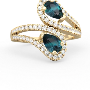 Alexandrite Diamond Dazzler 14K Yellow Gold ring R3000