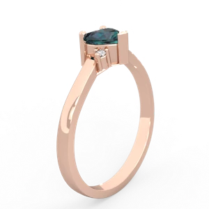 Alexandrite Delicate Heart 14K Rose Gold ring R0203
