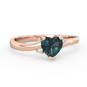 Alexandrite Delicate Heart 14K Rose Gold ring R0203