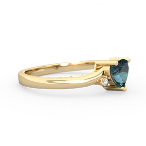 Alexandrite Delicate Heart 14K Yellow Gold ring R0203