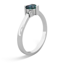 Alexandrite Delicate Heart 14K White Gold ring R0203