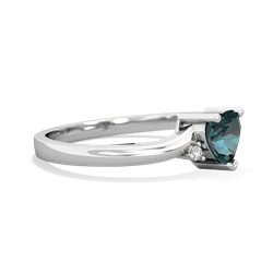 Alexandrite Delicate Heart 14K White Gold ring R0203