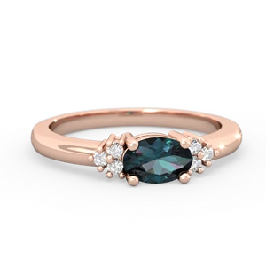 Alexandrite Simply Elegant East-West 14K Rose Gold ring R2480