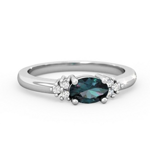 Alexandrite Simply Elegant East-West 14K White Gold ring R2480