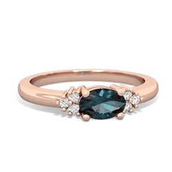 Alexandrite Simply Elegant East-West 14K Rose Gold ring R2480