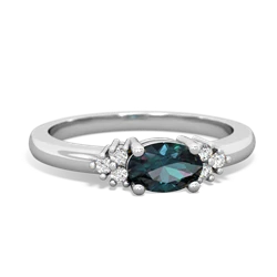 Alexandrite Simply Elegant East-West 14K White Gold ring R2480