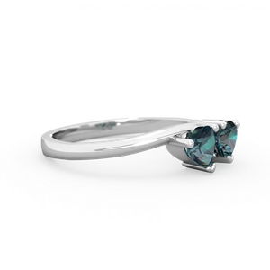 Alexandrite Sweethearts 14K White Gold ring R5260