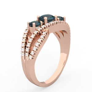 Alexandrite Three Stone Aurora 14K Rose Gold ring R3080