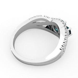 Alexandrite Three Stone Aurora 14K White Gold ring R3080