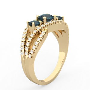 Alexandrite Three Stone Aurora 14K Yellow Gold ring R3080