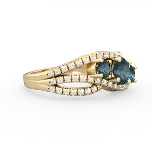 Alexandrite Three Stone Aurora 14K Yellow Gold ring R3080