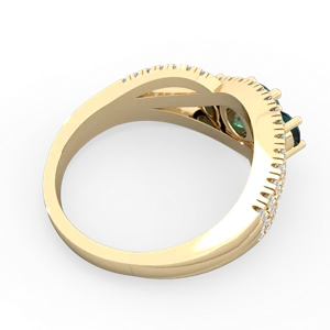 Alexandrite Three Stone Aurora 14K Yellow Gold ring R3080