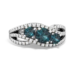 Alexandrite Three Stone Aurora 14K White Gold ring R3080