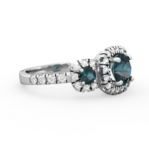 Alexandrite Regal Halo 14K White Gold ring R5350