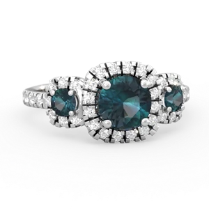 Alexandrite Regal Halo 14K White Gold ring R5350
