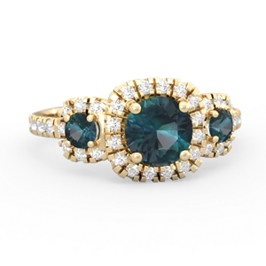 Alexandrite Regal Halo 14K Yellow Gold ring R5350