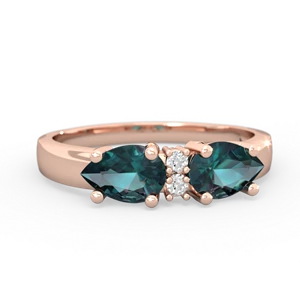 Alexandrite Pear Bowtie 14K Rose Gold ring R0865